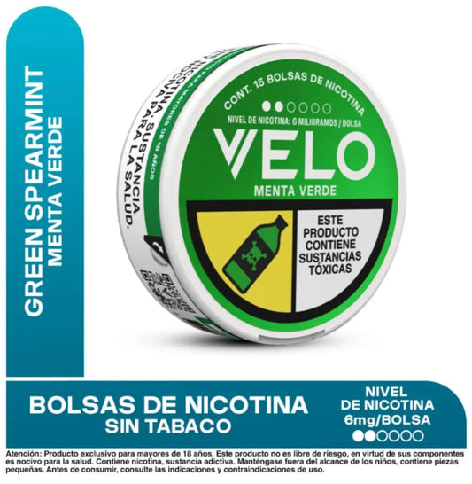 VELO Green Spearmint 6mg Nicotine Pouches Colombia