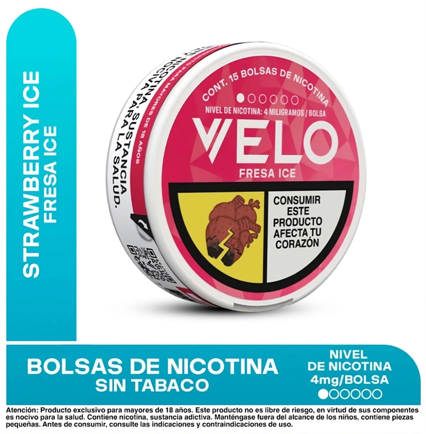 Nicotine Pouches Colombia Velo Strawberry Ice 6mg