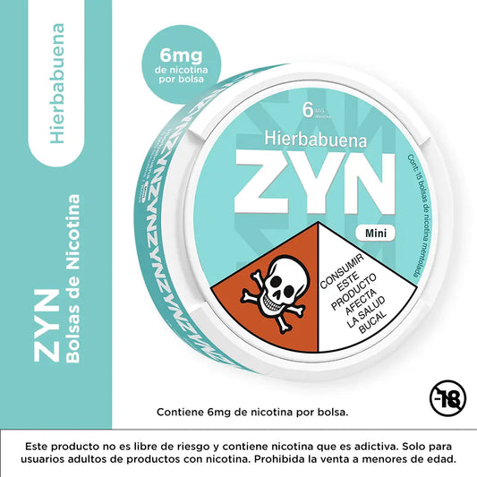 Nicotine Pouches in Colombia Zyn Spearmint 6mg 